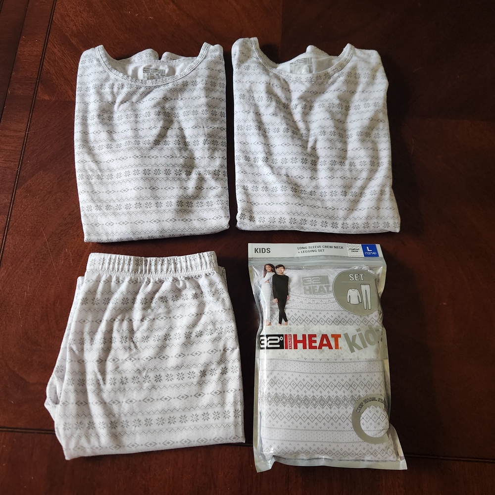 32 Degrees Kids Thermal Underwear Set - White